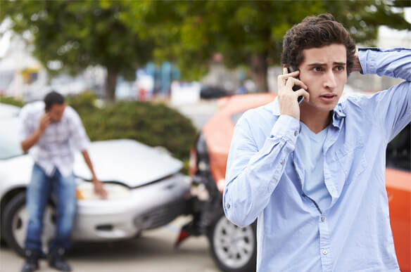 Teen calling police after a car accident