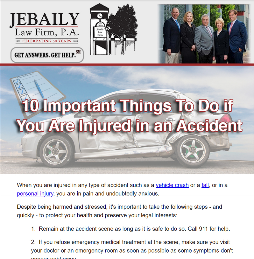 10 Important Things To Do If You Are Injured in an Accident