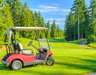 golf cart in golf course