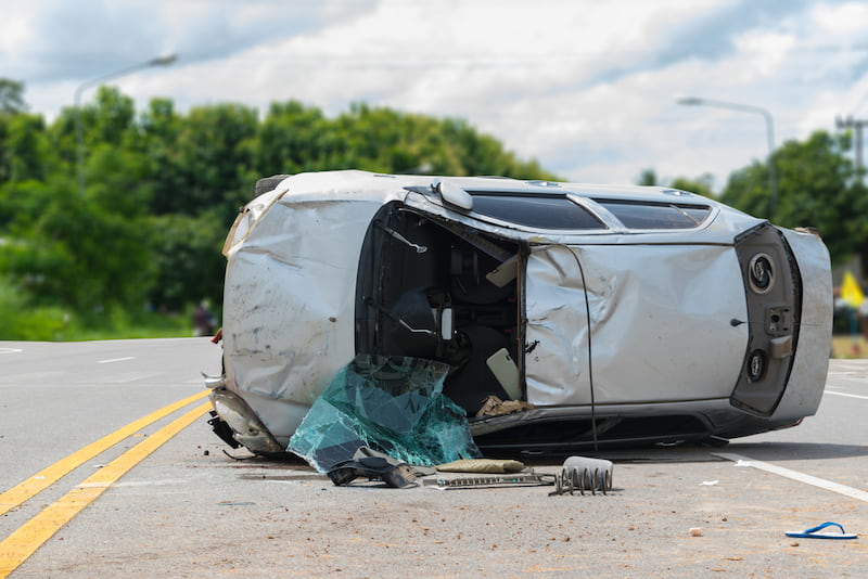 Car accident on road