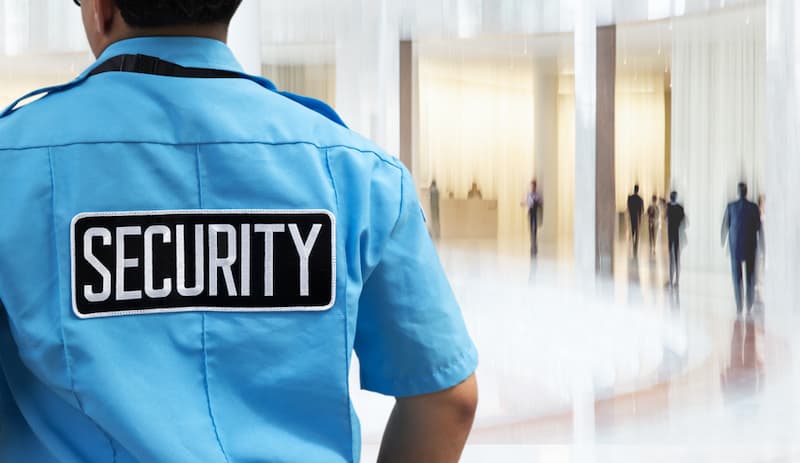 Distracted security guard