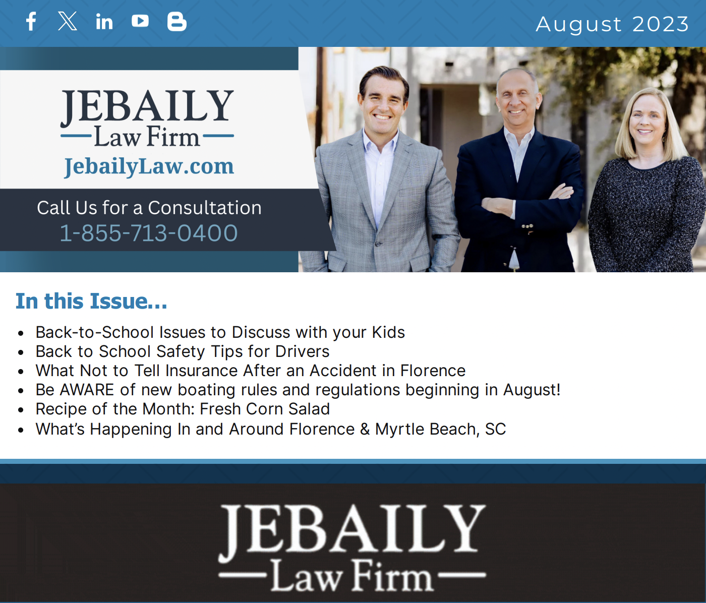 Jebaily Law Firm Newsletter August 2023