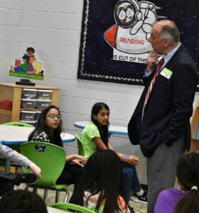 George Jebaily speaking to students