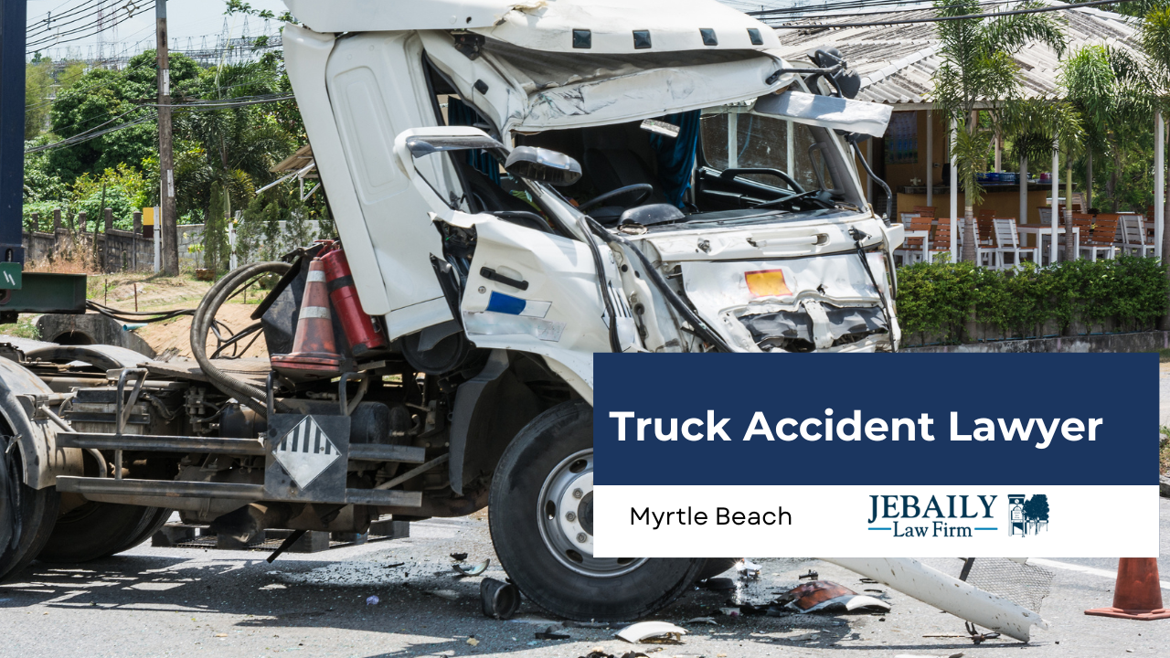 white semi truck badly smashed after car accident