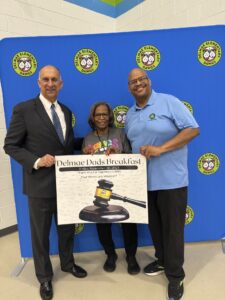 George Jebaily with Staff at Delmae Heights Elementary Dads Breakfast