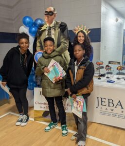 Kayla Jebaily Adams with a group of Lester Elementary Students