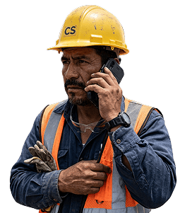 worker on phone